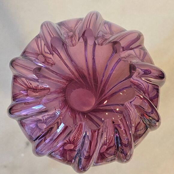 Vintage Art Glass Chech Vase By Josef Hospodka Sklo Pink Mid Century Modern - Picture 7 of 8
